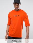 Asos Tall Oversized T-shirt With Lo Fi Print - Orange