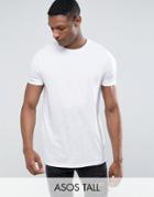 Asos Tall Longline T-shirt With Crew Neck - White