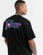 Asos Design Joker Oversized T-shirt With Front And Back Print-black