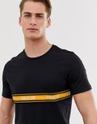 Jack & Jones Core T-shirt With Taping Detail-black