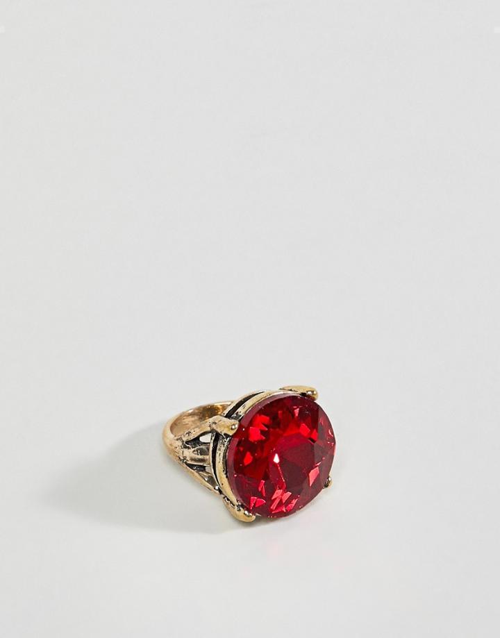 Steve Madden Stone Circle Ring - Red