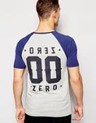 Asos Muscle T-shirt With Back Print And Contrast Raglan Sleeves