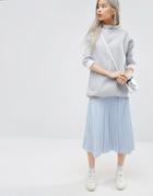 Stylenanda Pleated Midi Skirt - Blue