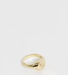 Orelia Gold Plated Embossed Palm Tree Signet Ring - Gold
