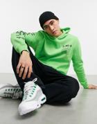 Bershka Bpm Hoodie With Back Print In Green