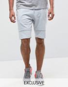 Brooklyn Supply Co Jersey Shorts With Seam Detail - Blue