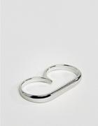 Designb Double Bar Ring In Silver Exclusive To Asos - Silver