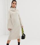 Asos Design Petite Flare Sleeve Pencil Dress-beige