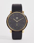 Adidas Al3 District Leather Watch In Black