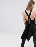 Asos Crepe Tank With Cross Back - Black