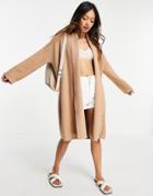 Mango Oversized Cardigan In Camel-brown