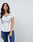 Sugarhill Boutique Butterfly Cutwork Embroidered Top - White