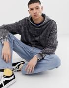 Cheap Monday Hoodie In Black Acid Wash - Black