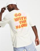 Jack & Jones Originals Oversized T-shirt With 'go With The Flow' Back Print In Yellow
