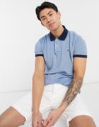 Hollister Icon Logo Contrast Collar Slim Fit Pique Polo In Blue-blues