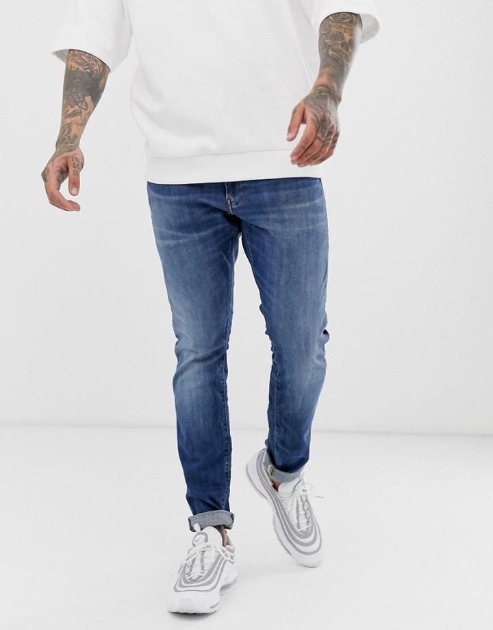 G-star Skinny Fit Jeans In Medium Aged-blue