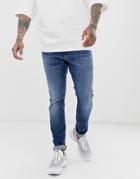 G-star Skinny Fit Jeans In Medium Aged-blue