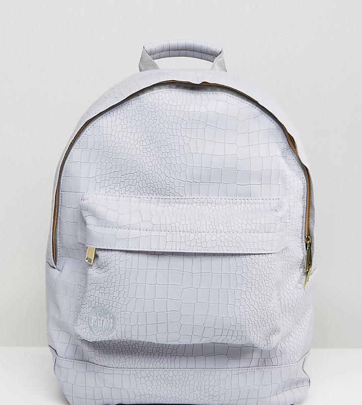 Mi-pac Exclusive Faux Croc Backpack In Gray - Gray