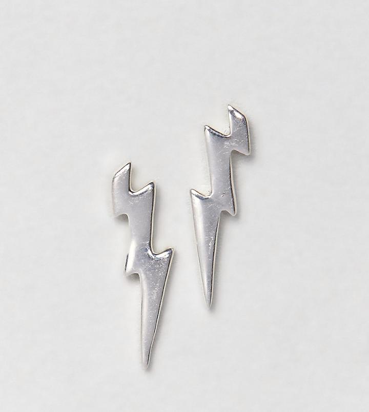 Designb Lightning Bolt Earring In Sterling Silver Exclusive To Asos - Silver