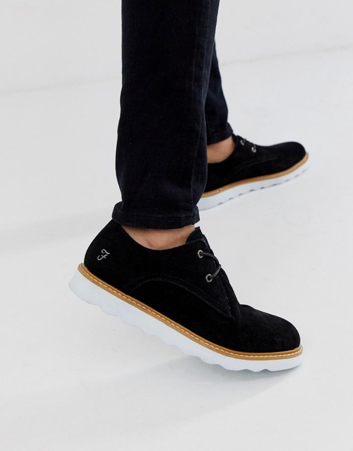 Farah Leather Lace Up Shoe In Black