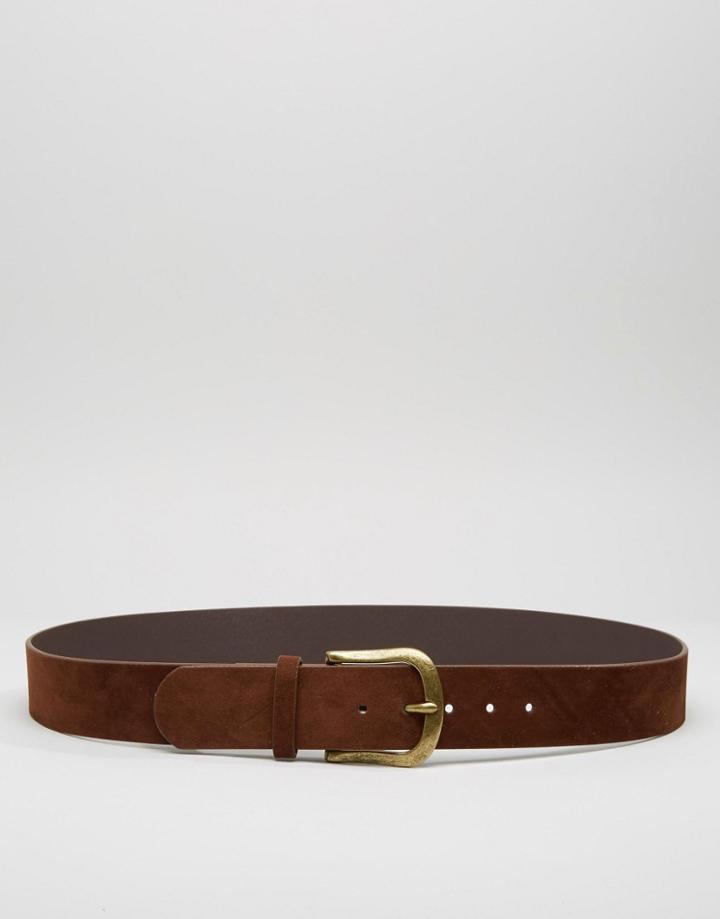 Missguided Gold Buckle Belt - Tan
