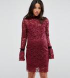 Hope & Ivy Maternity Long Sleeve Lace Shift Dress