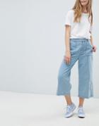 Pull & Bear Wide Leg Jeans In Blue - Blue