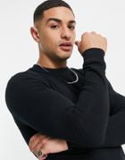 Asos Design Organic Blend Muscle Sweatshirt In Black