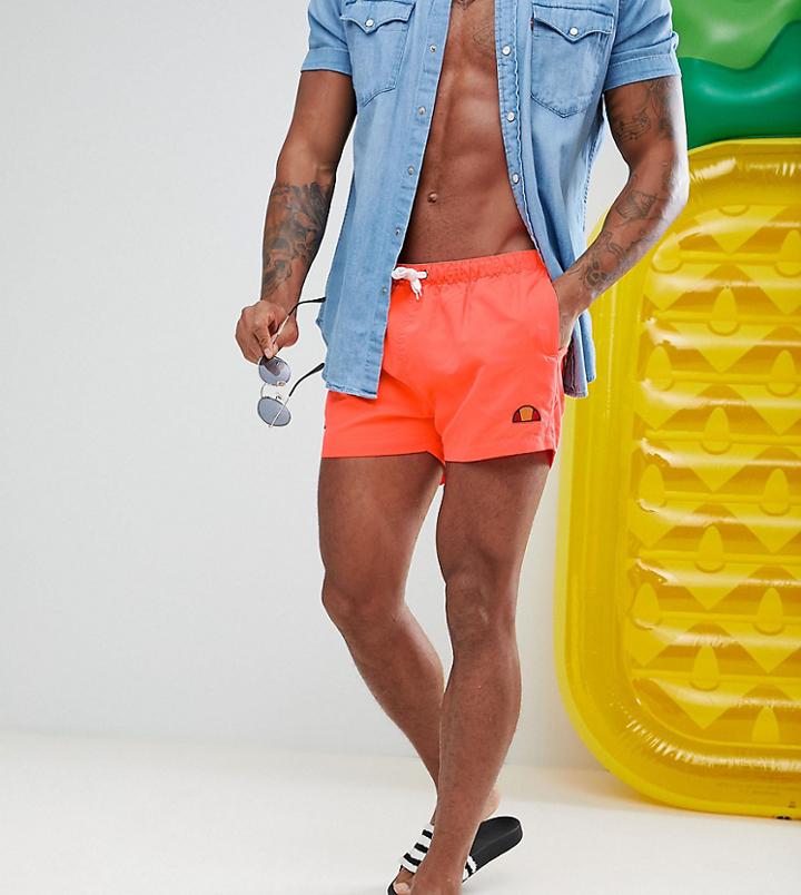 Ellesse Swim Shorts With Small Logo In Fluro Orange - Orange