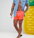 Ellesse Swim Shorts With Small Logo In Fluro Orange - Orange