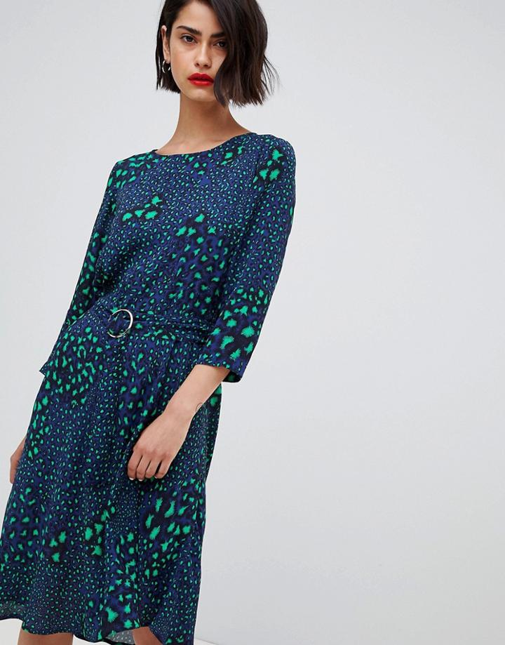 2ndday Belted Dress In Multi Leopard Print - Multi