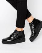 T.u.k. Stud Point Creeper Leather Flat Ankle Boots - Black