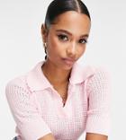 Vero Moda Petite Waffled Knit Collared Sweater In Pink