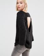 Cheap Monday Knit Sweater With Open Back - Black