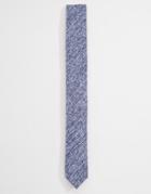 Asos Slim Tie In Jersey Blue Marl - Blue