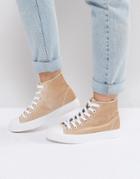 Park Lane Velvet Hitop Sneakers - Beige