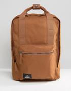 Asos Backpack In Canvas With Grab Handle - Brown