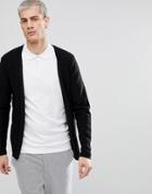 Selected Homme Open Drape Cardigan In 100% Cotton - Black