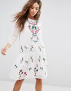 Y.a.s Embroidered Summer Dress - Multi