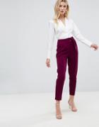 Asos Tailored Peg Pant With D Ring Detail - Purple