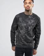 Asos Sweatshirt With Bleach Wash - Gray