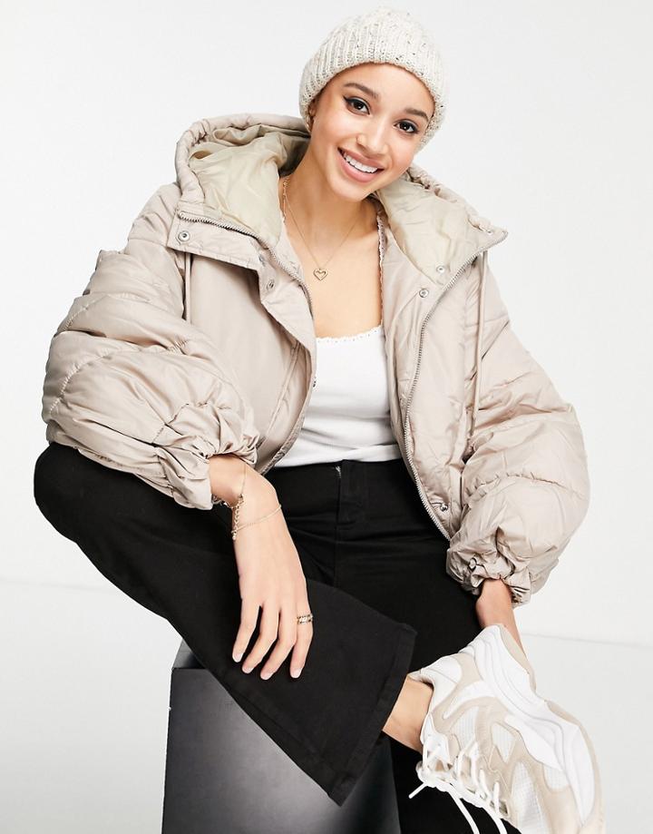 Jdy Padded Jacket In Stone-neutral