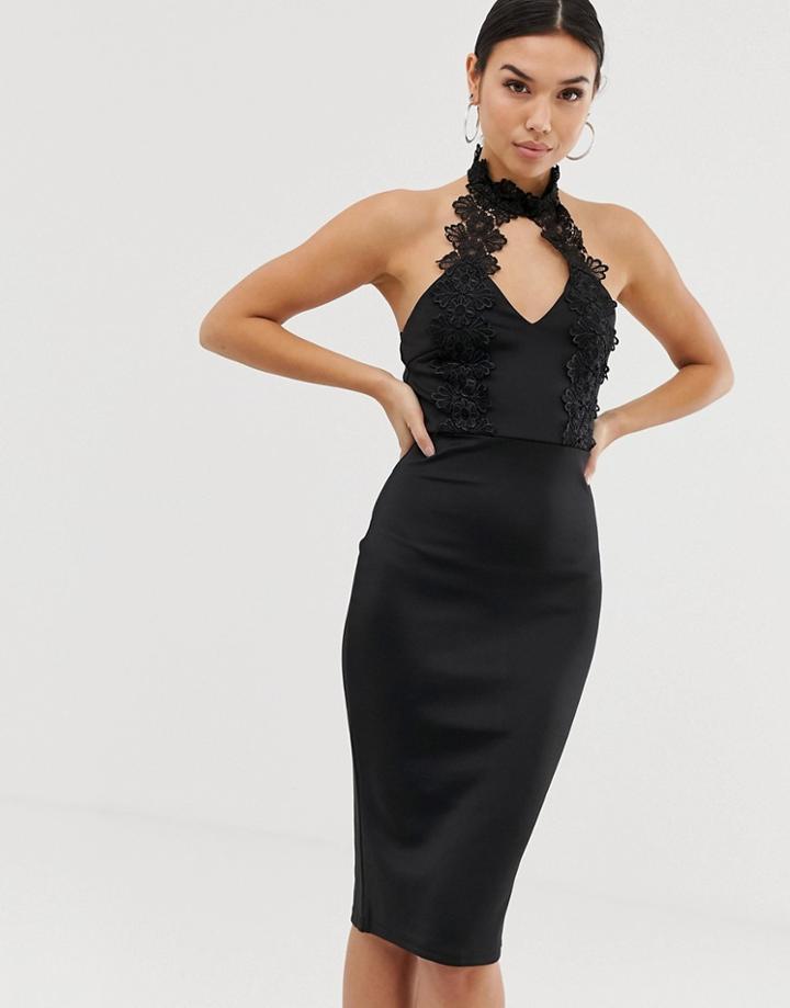 Ax Paris Cut Out Detail Midi Dress