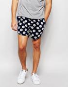 Asos Chino Shorts With Polka Dot Indigo Pattern - Indigo
