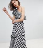 Reclaimed Vintage Inspired Gingham Frill Maxi Dress - Multi