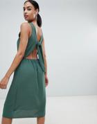 Prettylittlething Tie Back Midi Dress - Orange