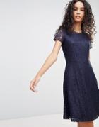 Only Mystery Lace Skater Dress - Navy