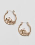 Skinnydip Gold Jumping Dolphin Hoop Earrings - Gold