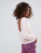 Monki Tie Back Top - Pink