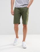 Asos Skinny Denim Shorts In Green - Thyme